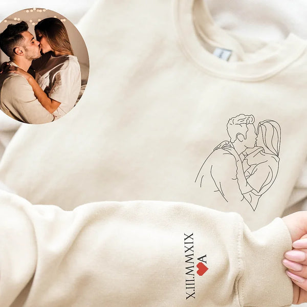 Custom Portrait From Photo Sweatshirt,Couple Hoodie