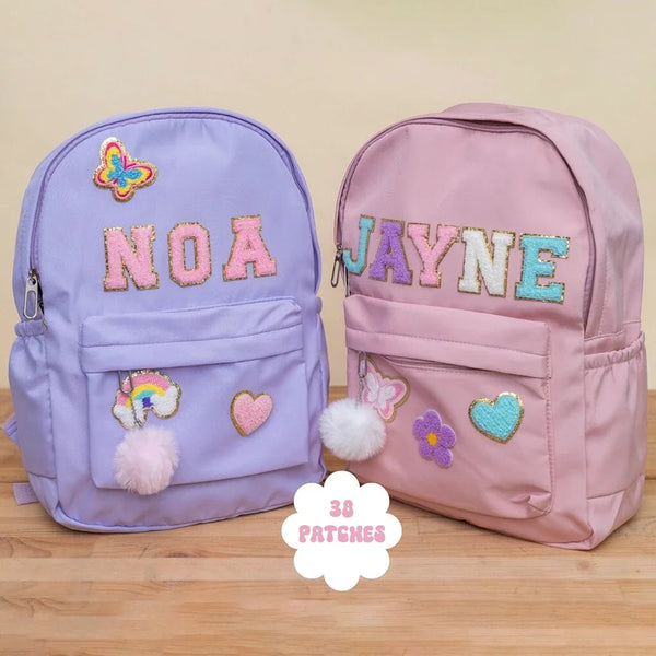 Personalized Kids Back to School Backpack with Patches - Gift for Kids