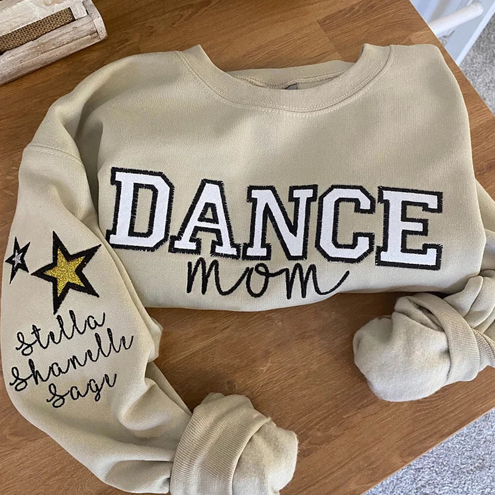 Sweat-shirt d'équipe de maman danseuse brodé personnalisé