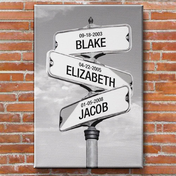 Classic Crossroad of Love | Custom Anniversary Couple Canvas