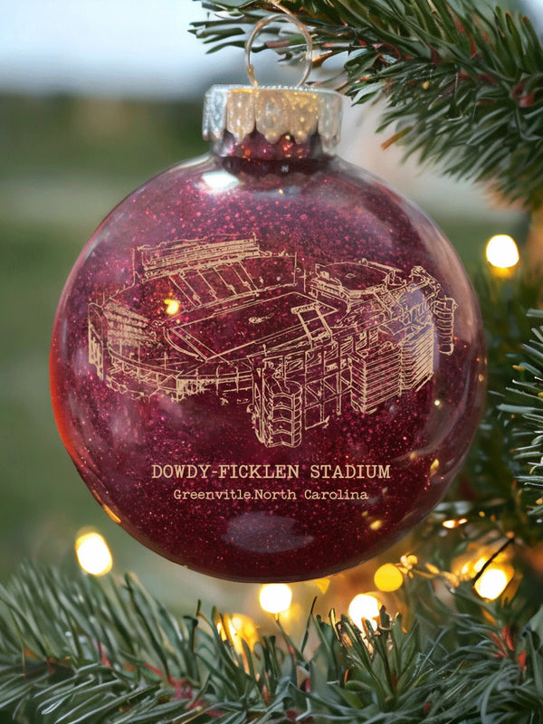 Dowdy-Ficklen Stadium Christmas College Ornaments