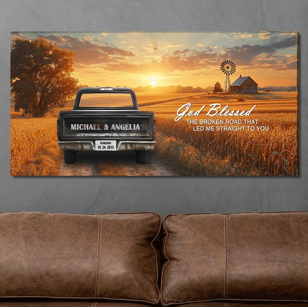 Custom Vintage Truck Farmhouse Canvas Gift