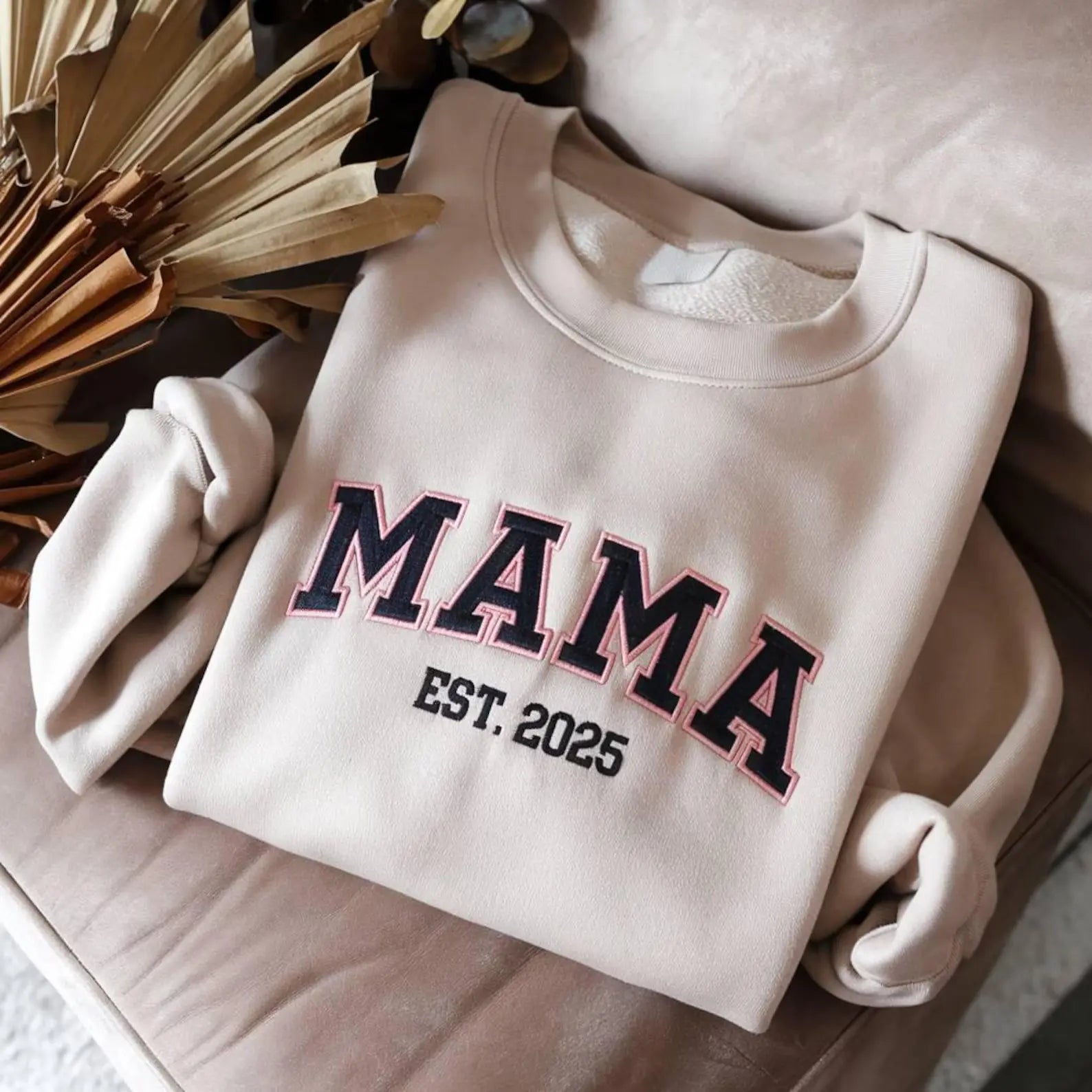 Besticktes Mama-Sweatshirt – Neues Mama-Outfit – Personalisiertes Sweatshirt für Mama