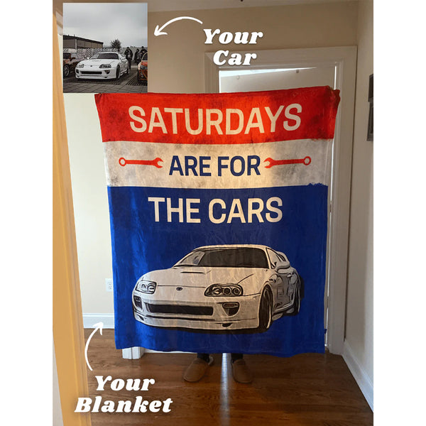 Saturdays Are For Cars Custom Car Fleece Blanket