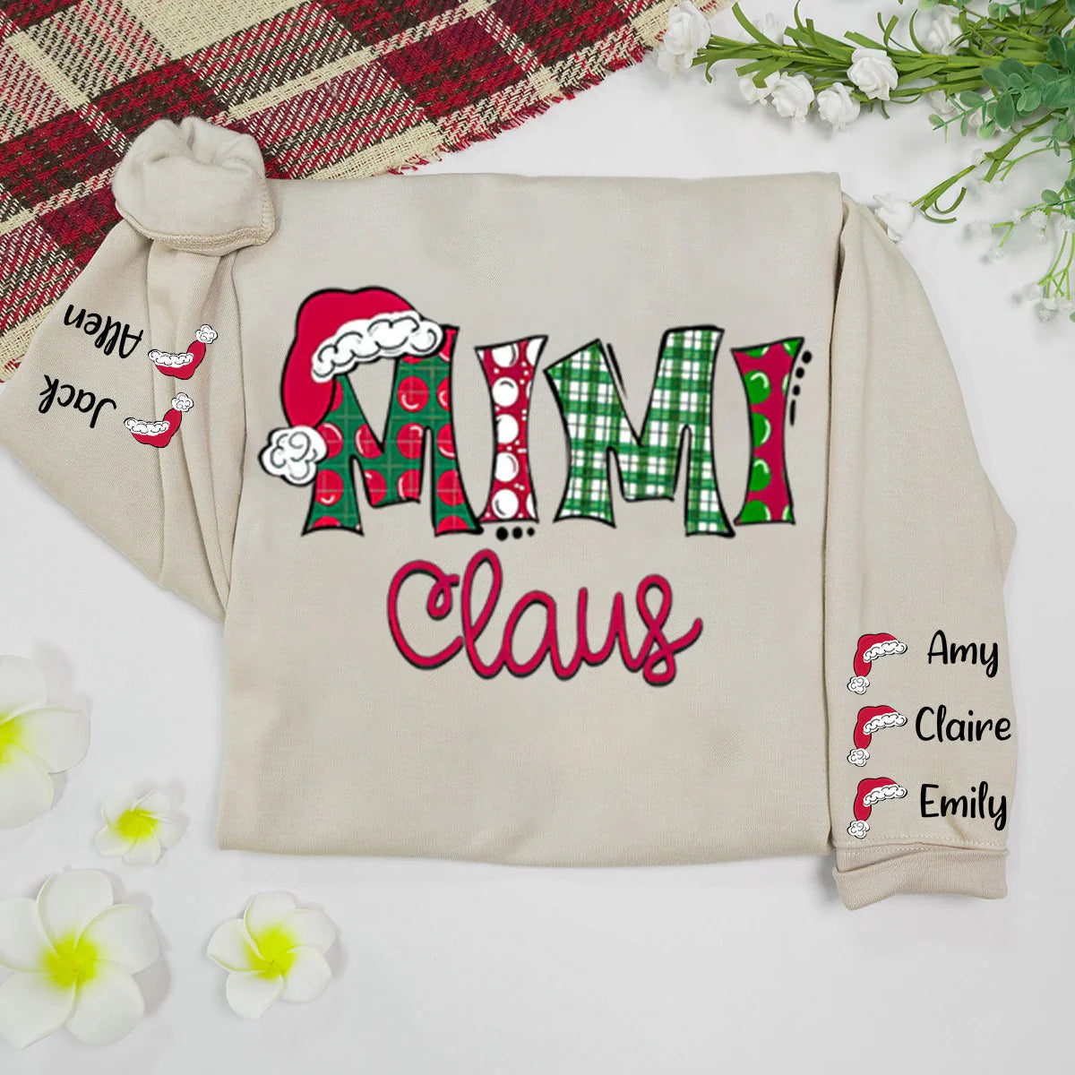 Personalisiertes Mimi, Oma Claus Weihnachten und Enkel Sweatshirt