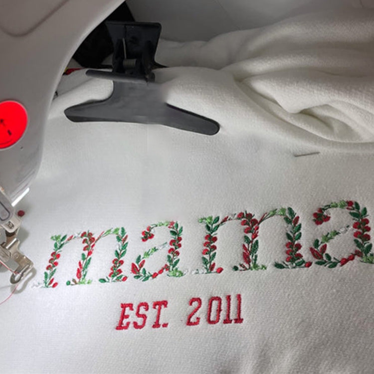 Sweatshirt brodé personnalisé avec nœud latéral Mama