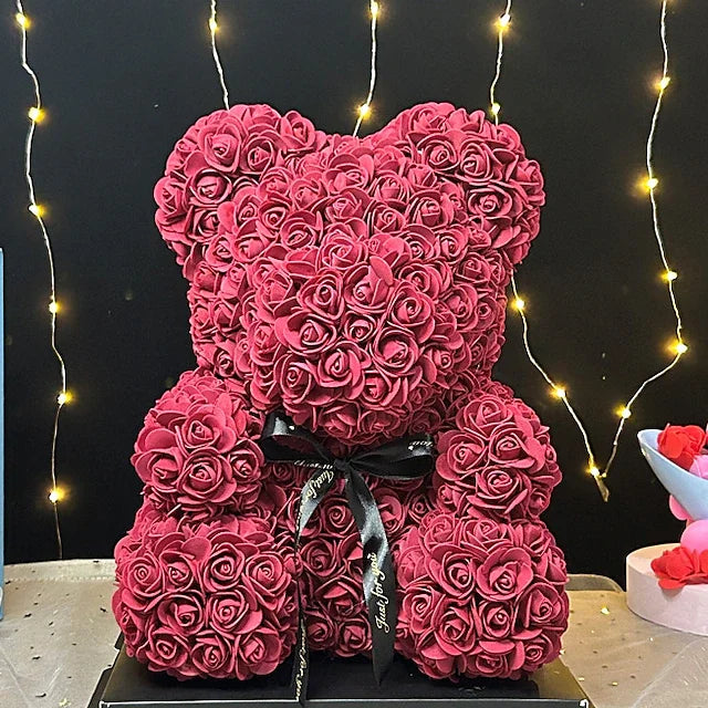 Rose Bear – Künstliche Schaumblumen mit LED-Licht und Geschenkbox