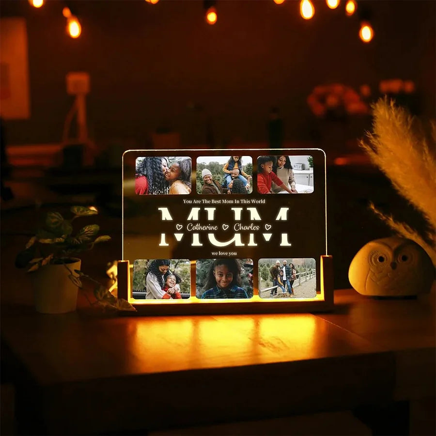 Wir lieben dich – Personalisiertes Foto-Nachtlicht – Perfektes Geschenk für Mama