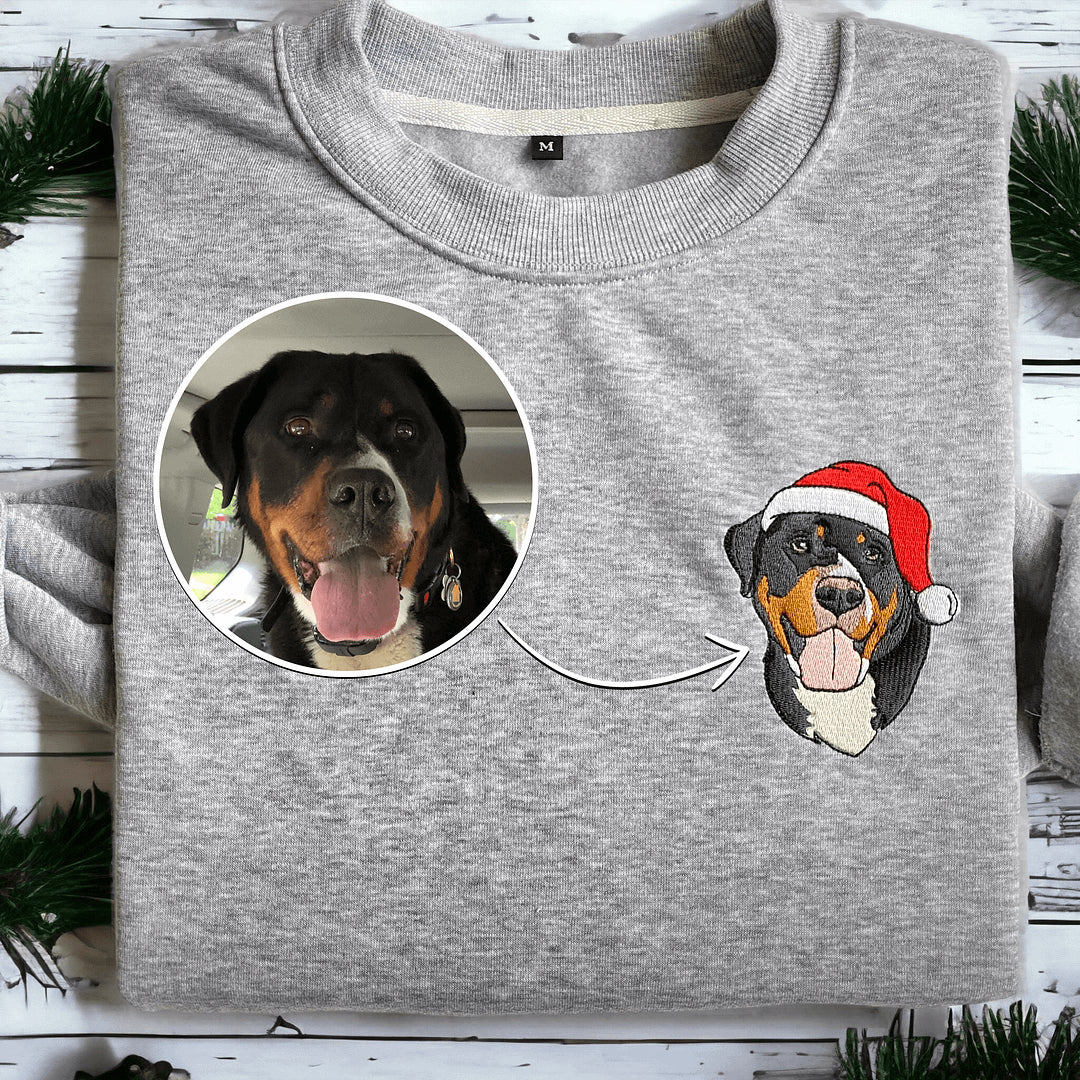 Felpa personalizzata ricamata Natale per animali domestici