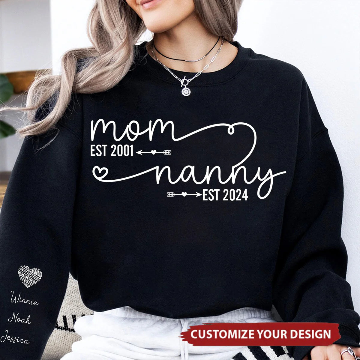 D'abord Maman Maintenant Grand-mère - Sweatshirt Personnalisé Maman Grand-mère Est Année - Cadeau Pour Maman, Grand-mère