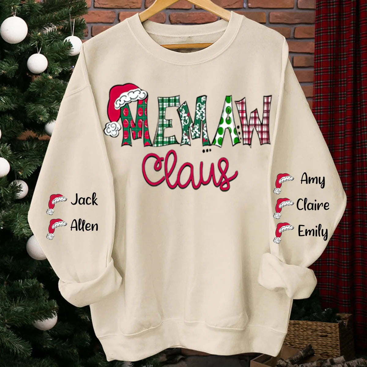 Personalisiertes Mimi, Oma Claus Weihnachten und Enkel Sweatshirt