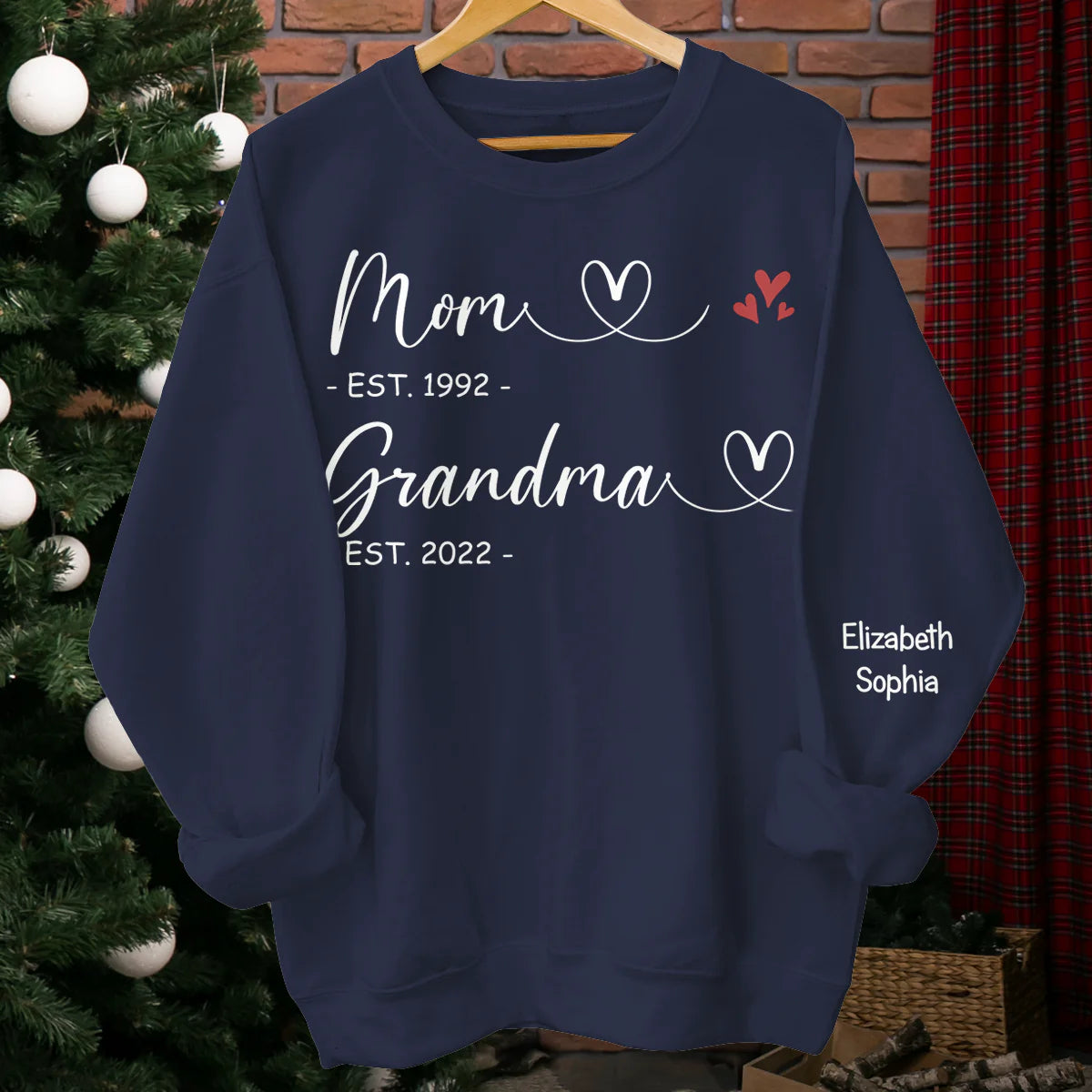 D'abord Maman Maintenant Grand-mère - Sweat-shirt Unisexe Personnalisé Familial Avec Design Sur La Manche - Cadeau Pour Maman, Grand-mère