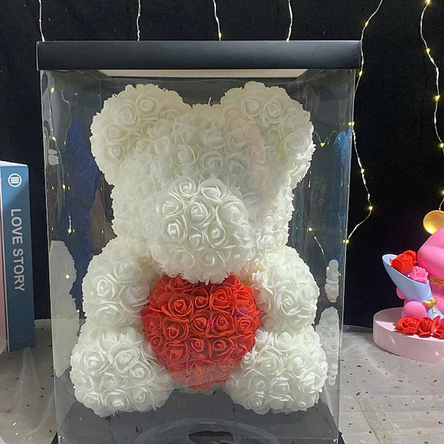 Rose Bear – Künstliche Schaumblumen mit LED-Licht und Geschenkbox