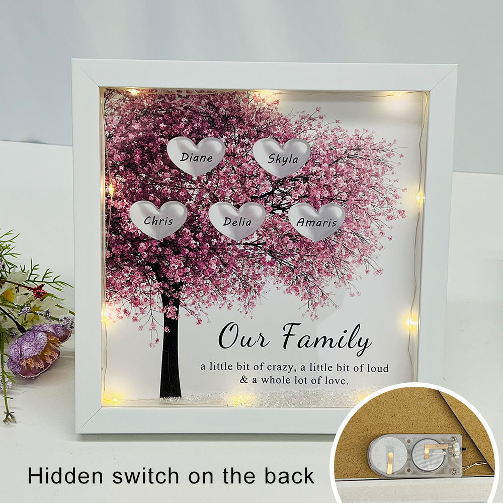 Cadre en forme de cœur personnalisé Arbre Famille/Maman/Grand-mère pour la Fête des Mères