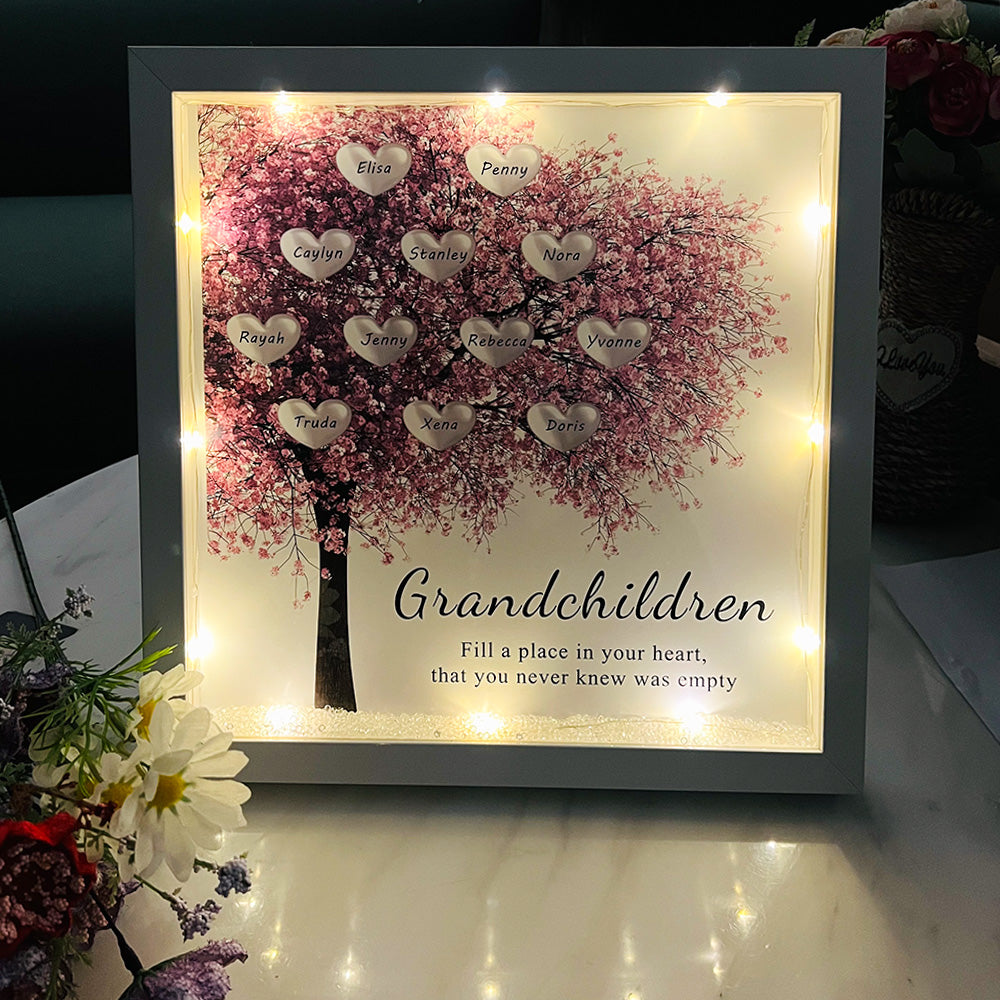 Cadre en forme de cœur personnalisé Arbre Famille/Maman/Grand-mère pour la Fête des Mères