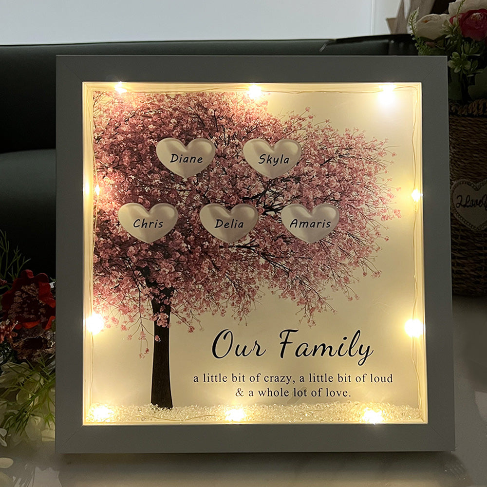 Cadre en forme de cœur personnalisé Arbre Famille/Maman/Grand-mère pour la Fête des Mères