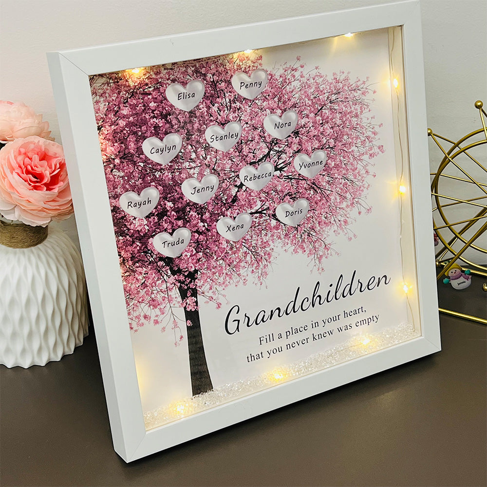 Cadre en forme de cœur personnalisé Arbre Famille/Maman/Grand-mère pour la Fête des Mères