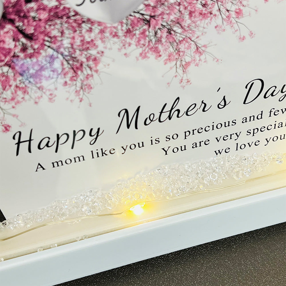 Cadre en forme de cœur personnalisé Arbre Famille/Maman/Grand-mère pour la Fête des Mères