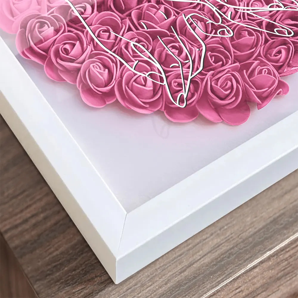 Zuerst meine Tochter, für immer meine Freundin – personalisierte Blumen-Schattenbox 