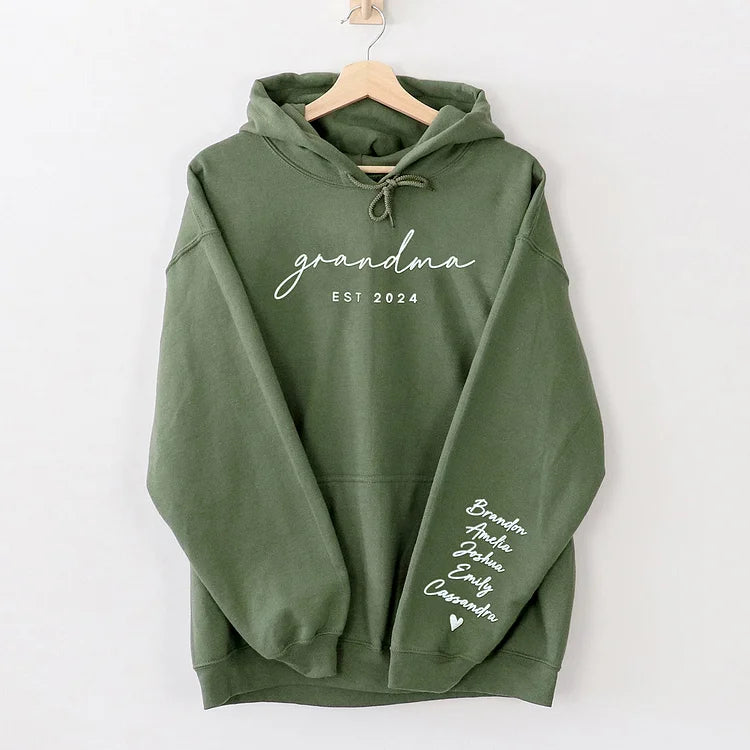 Benutzerdefiniertes Sweatshirt mit Puff-Print, Est Year, mit Kindernamen auf dem Ärmel