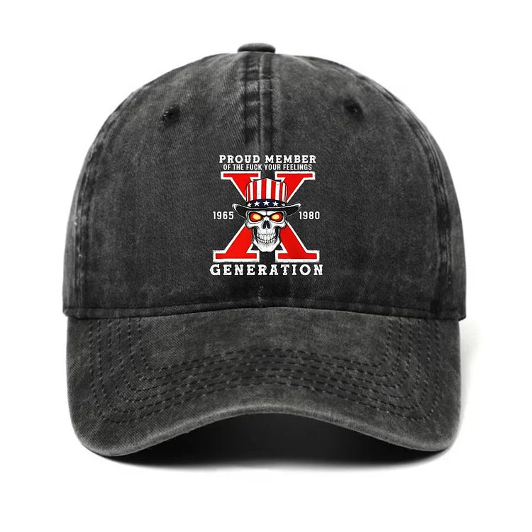 Gen X Skull PROUD MEMBER Casquette Unisexe EST Impression Towside