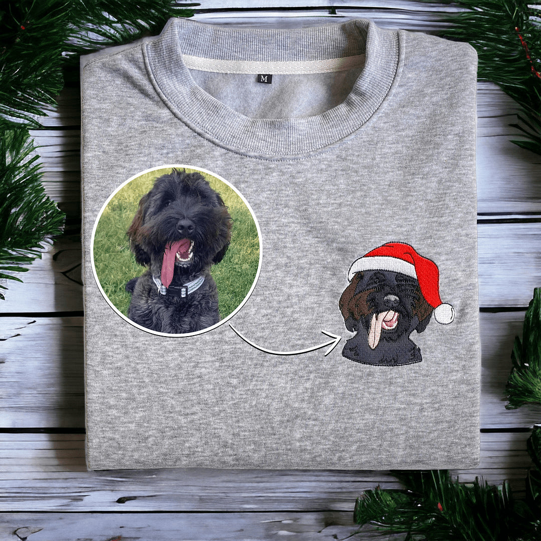 Felpa personalizzata ricamata Natale per animali domestici