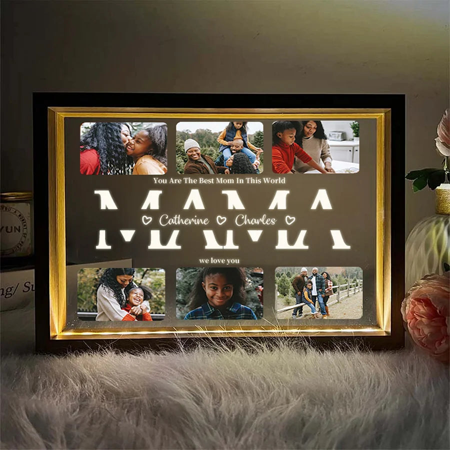 Wir lieben dich – Personalisiertes Foto-Nachtlicht – Perfektes Geschenk für Mama