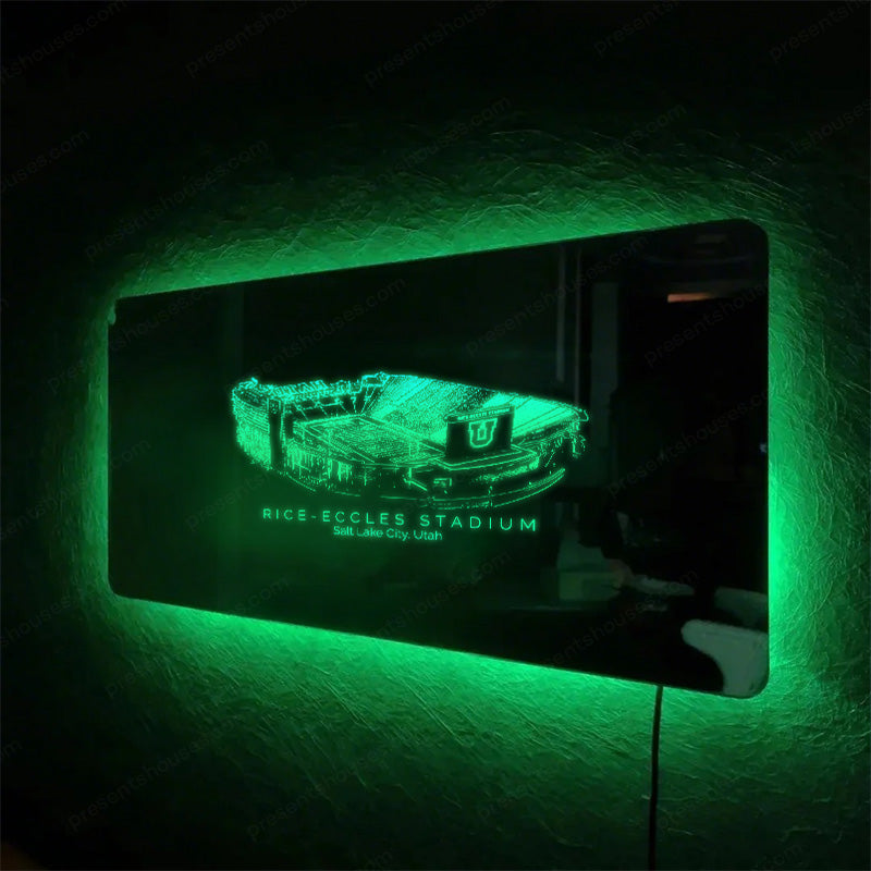 Rice–Eccles Stadium Mirror Light-Regalos para amantes del deporte, University of Utah Utes, NCAA