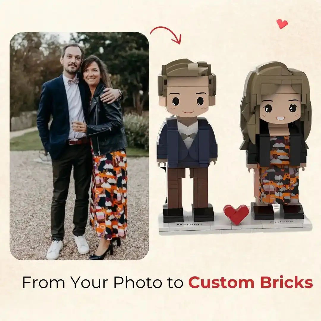 Individuelle Ziegelfigur mit Foto, kreatives und personalisiertes Geschenk für Ihren Partner