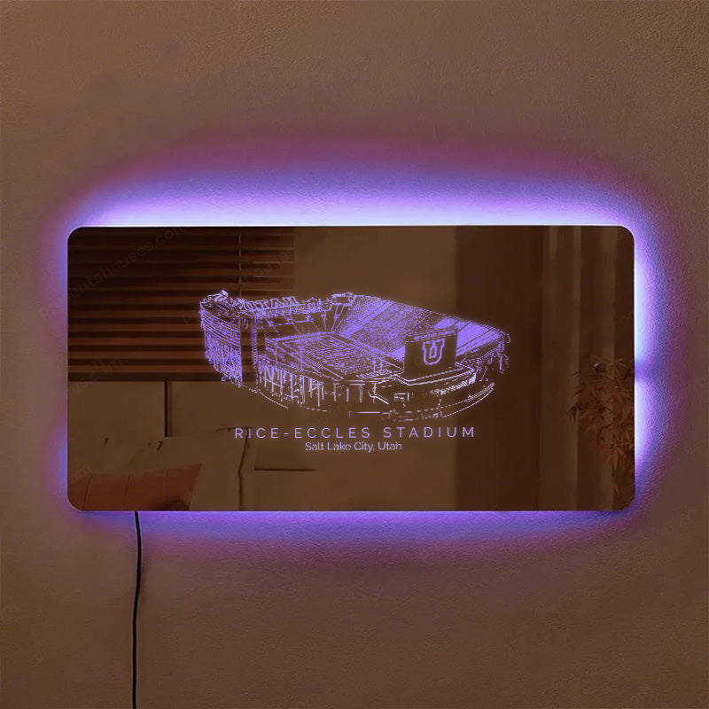 Rice–Eccles Stadium Mirror Light-Regalos para amantes del deporte, University of Utah Utes, NCAA