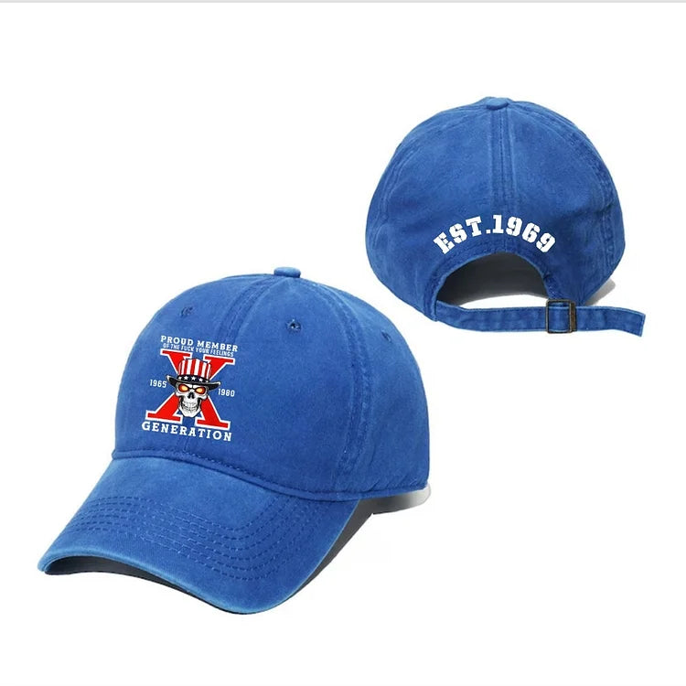 Gen X Skull PROUD MEMBER Casquette Unisexe EST Impression Towside