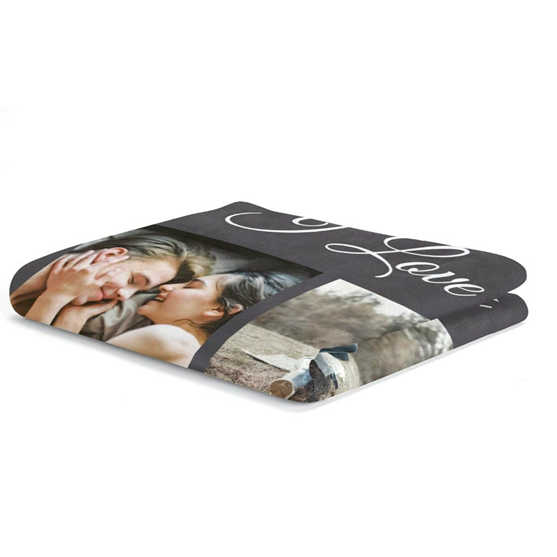 Coperta personalizzata con 4 foto Coperta con stampa personalizzata