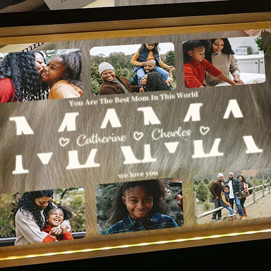 Wir lieben dich – Personalisiertes Foto-Nachtlicht – Perfektes Geschenk für Mama