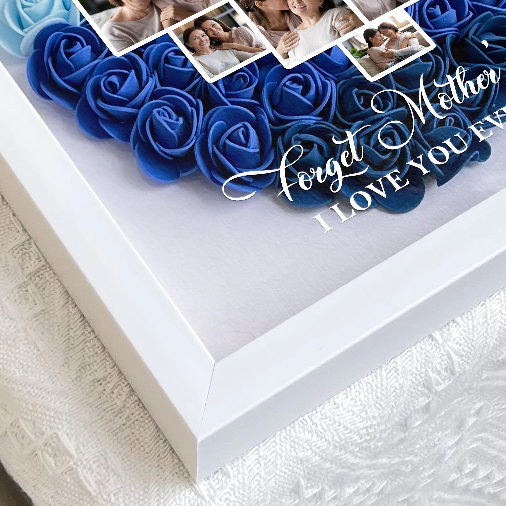 Olvida el Día de la Madre, te amo todos los días - Caja de sombra personalizada con flores