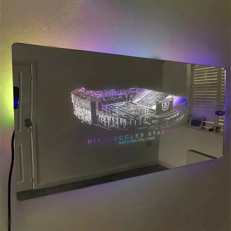Rice–Eccles Stadium Mirror Light-Regalos para amantes del deporte, University of Utah Utes, NCAA