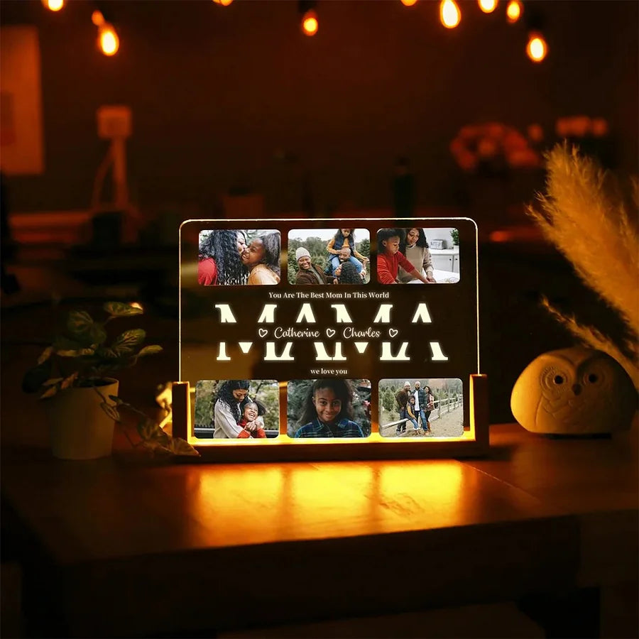 Wir lieben dich – Personalisiertes Foto-Nachtlicht – Perfektes Geschenk für Mama
