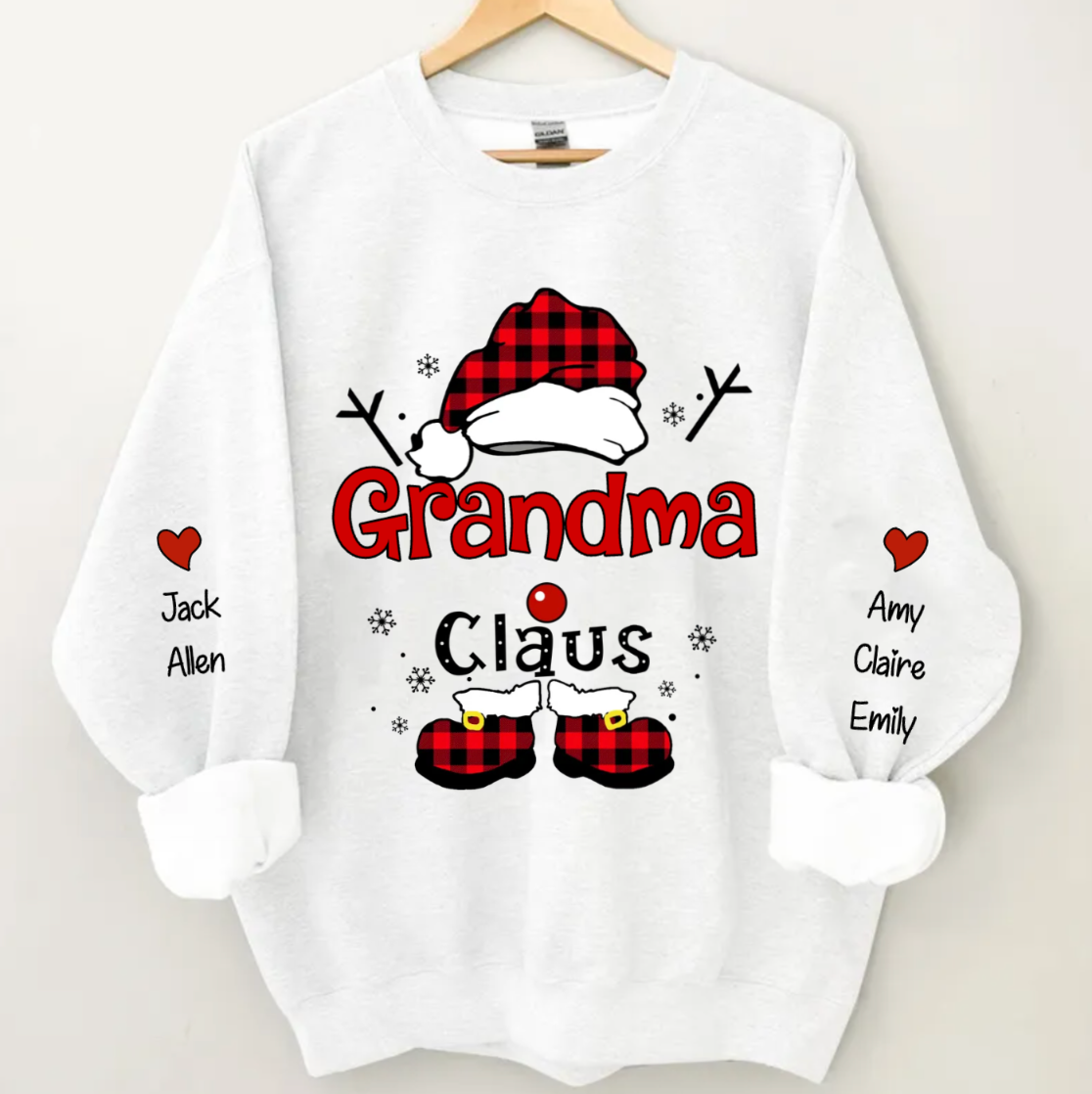Felpa personalizzata Natale Nonna Claus Fiocco di Neve