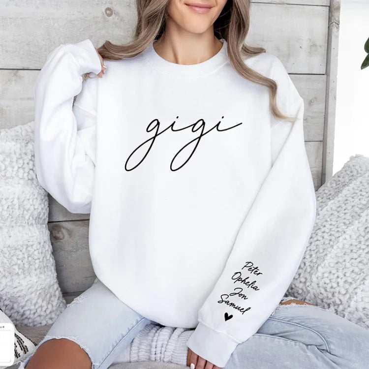 Benutzerdefiniertes Sweatshirt mit Puff-Print, Est Year, mit Kindernamen auf dem Ärmel