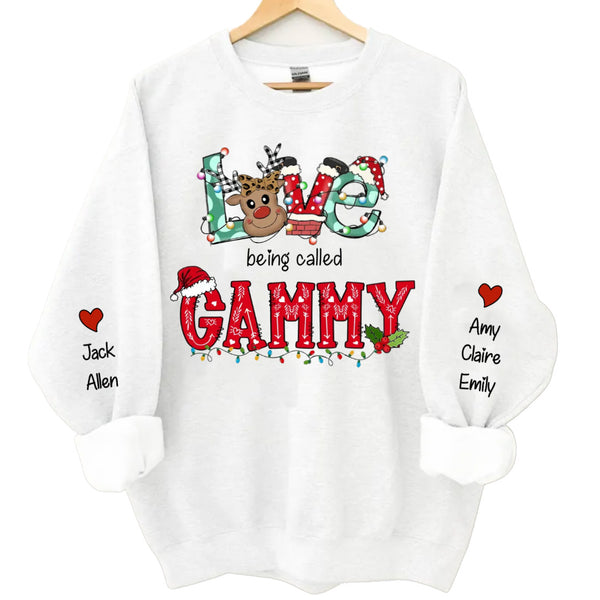 Personalized Christmas Reindeer Love Being Called Grandma Sweatshirt