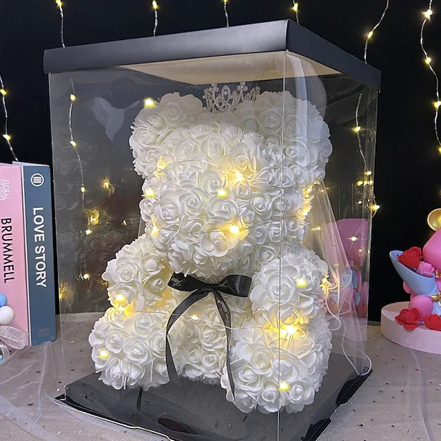 Rose Bear – Künstliche Schaumblumen mit LED-Licht und Geschenkbox