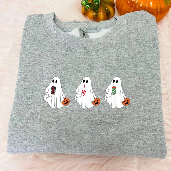 Cute Ghost Drinking Halloween Sweatshirt