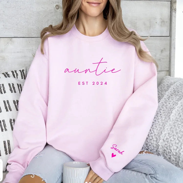 Benutzerdefiniertes Sweatshirt mit Puff-Print, Est Year, mit Kindernamen auf dem Ärmel