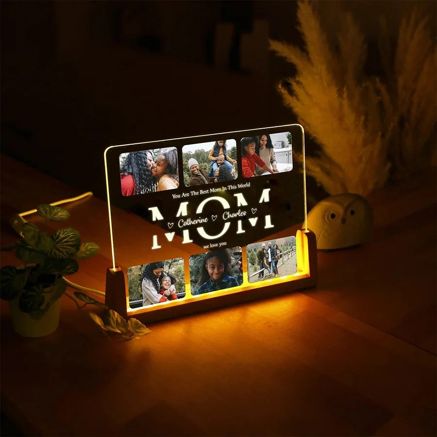 Wir lieben dich – Personalisiertes Foto-Nachtlicht – Perfektes Geschenk für Mama