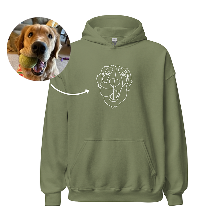 Sweat-shirt et sweat à capuche à col rond avec dessin linéaire brodé personnalisé