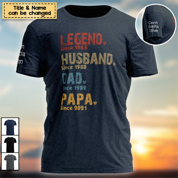 Personalized Vintage Legend Husband Dad Papa Since