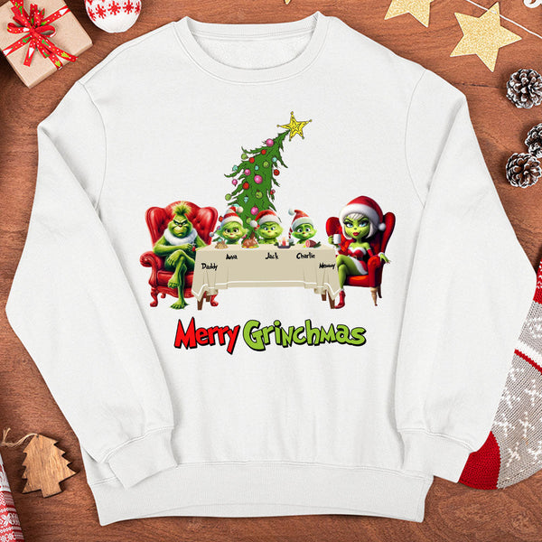 Personalized Merry Grinchmas Sweatshirt Christmas Gifts For Family Shirt