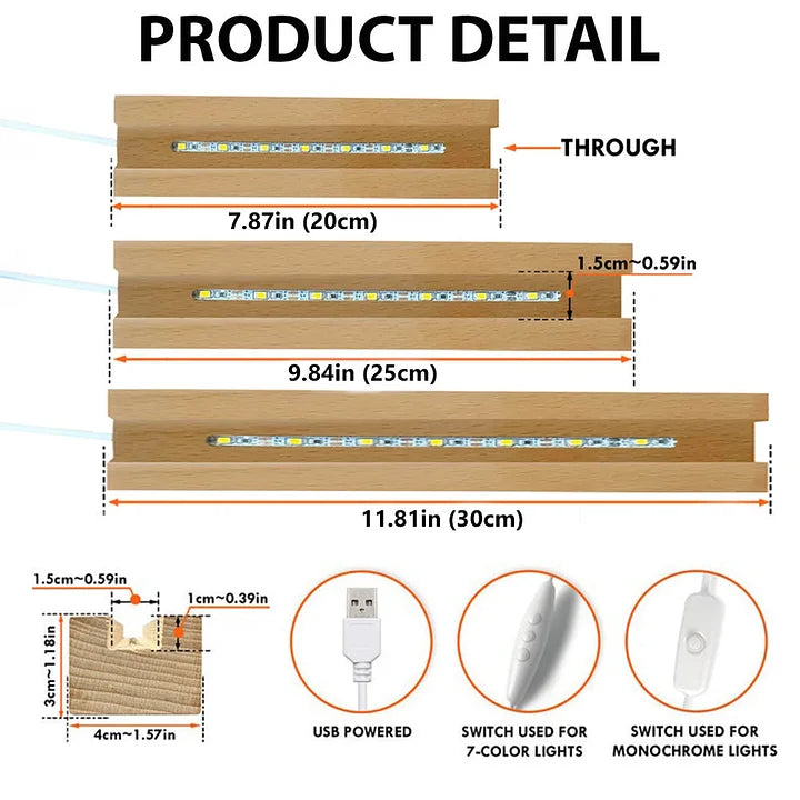 ✨Luz LED de acrílico 3D con cristal personalizado de flor de nacimiento con nombres de niños