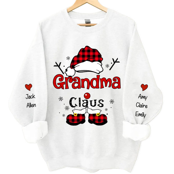 Personalized Christmas Grandma Claus Snowflake Sweatshirt