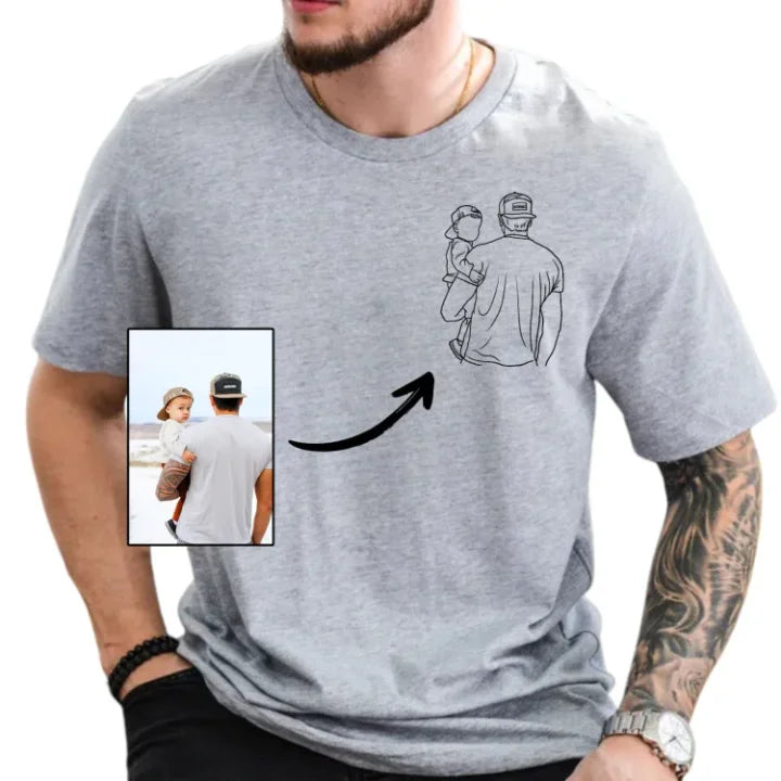 Personalisiertes Foto-Shirt für Papa, Vatertags-T-Shirt, personalisiertes Papa-Portrait-Shirt, Vatertagsgeschenke