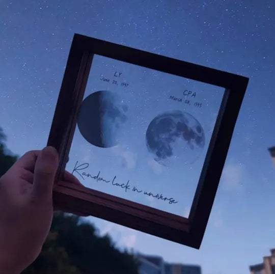 🌔Marco de luz LED con fases lunares personalizadas para el nacimiento para Mamá, Abuela, Mamita, Día de la Madre